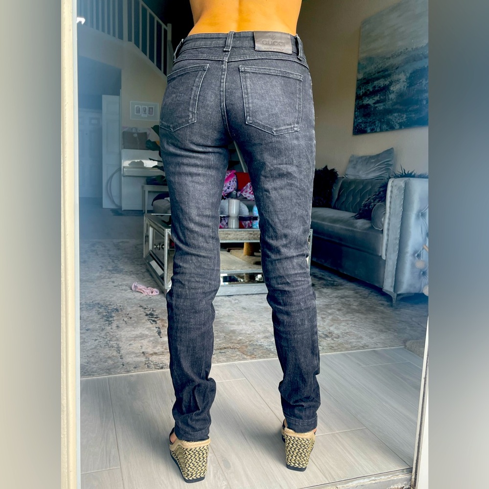 Gucci black denim stretchy skinny jeans size 36 - Picture 5 of 15
